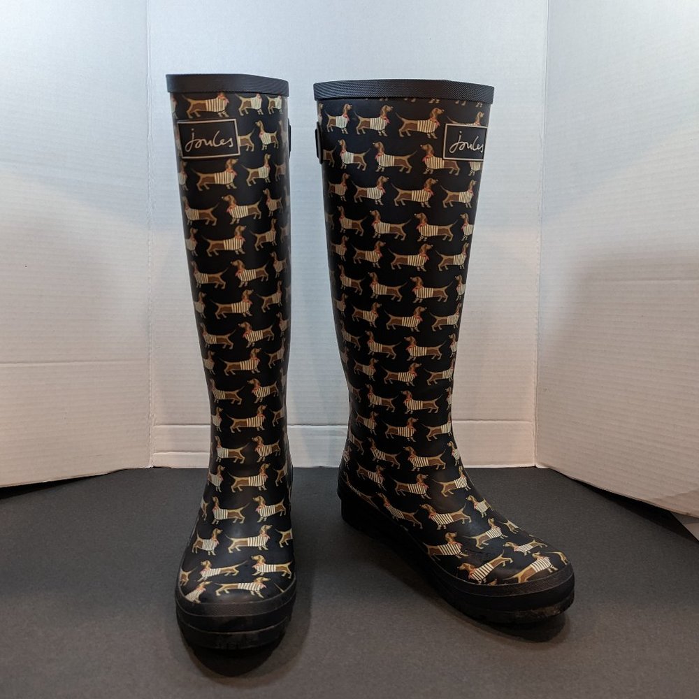 Joules Welly Print Tall Rain Boots - Size 8